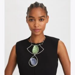 Tory Burch Brutalist Pebble Necklace