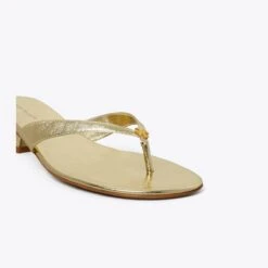 Tory Burch Capri Metallic Low Heel Sandal