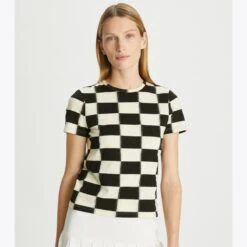 Tory Burch Checkerboard T-Shirt -Chic Style Shop Checkerboard20T Shirt.TB 137208 001 20230515 OMDET.pdp 1200x1200 1