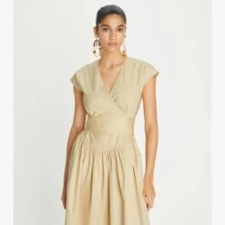Tory Burch Cotton Poplin Wrap Dress