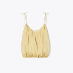 Tory Burch Cotton Silk Shoulder Tie Top