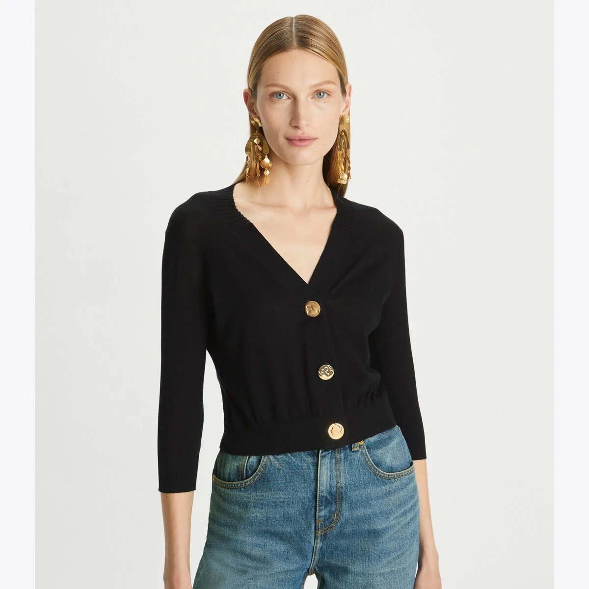 Tory Burch Cropped Cotton Cardigan 4 Tory Burch Cropped Cotton Cardigan - Image 2