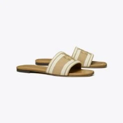 Tory Burch Double T Jacquard Slide