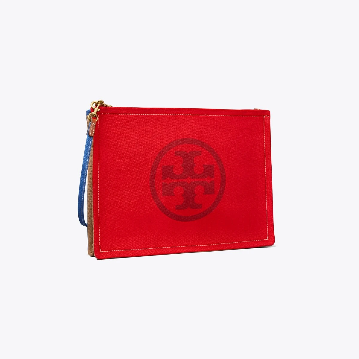 Tory Burch Ella Color-Block Canvas Pouch 12 Tory Burch Ella Color-Block Canvas Pouch - Image 10