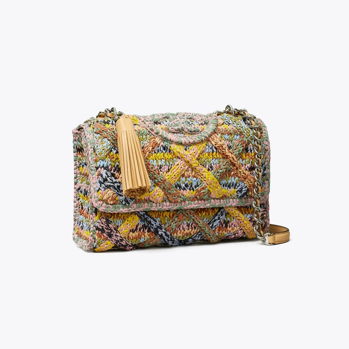 Tory Burch Fleming Mélange Raffia Convertible Shoulder Bag 4 Tory Burch Fleming Mélange Raffia Convertible Shoulder Bag - Image 2