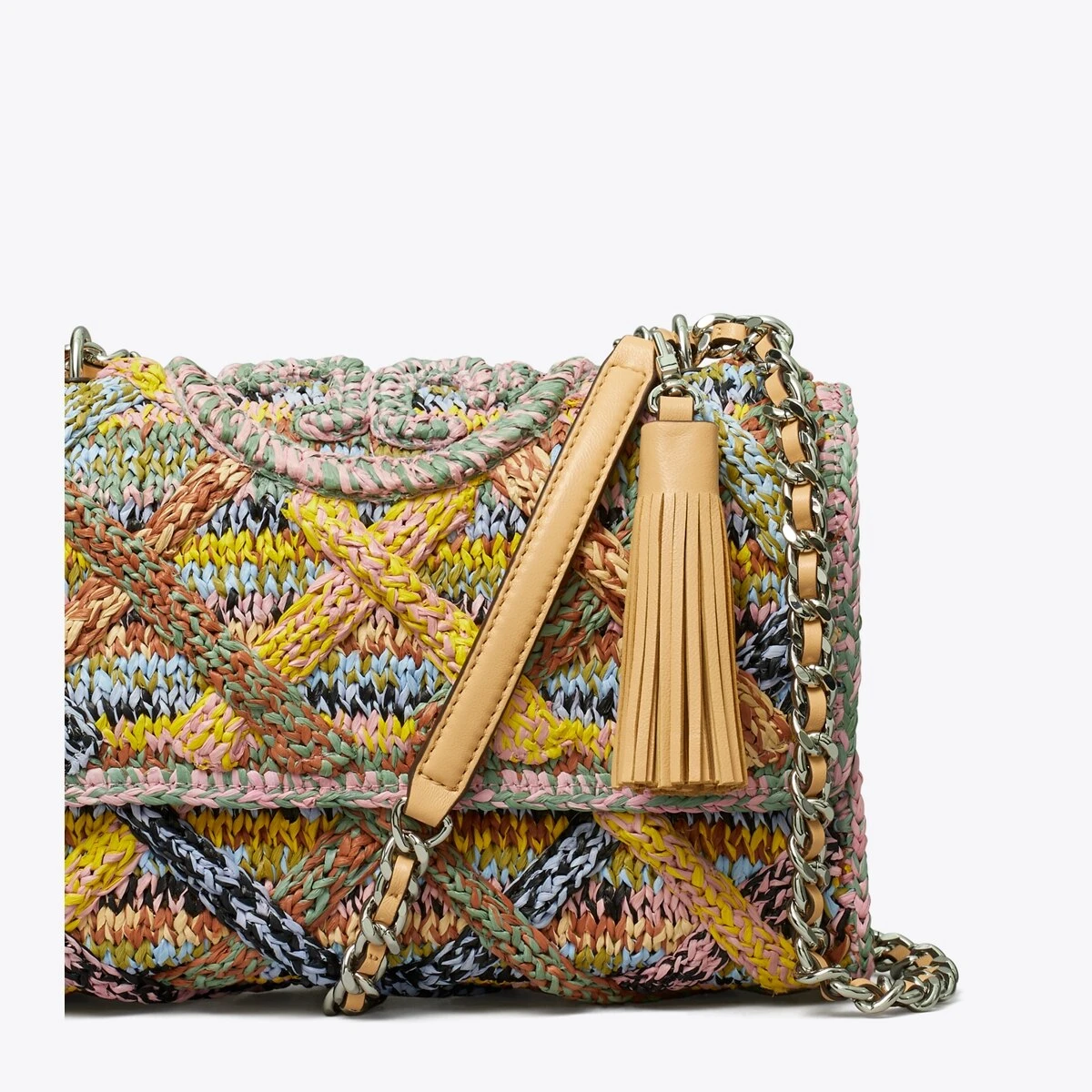 Tory Burch Fleming Mélange Raffia Convertible Shoulder Bag 6 Tory Burch Fleming Mélange Raffia Convertible Shoulder Bag - Image 4