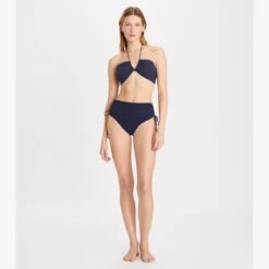 Tory Burch High-Waist Cinched Bikini Bottom