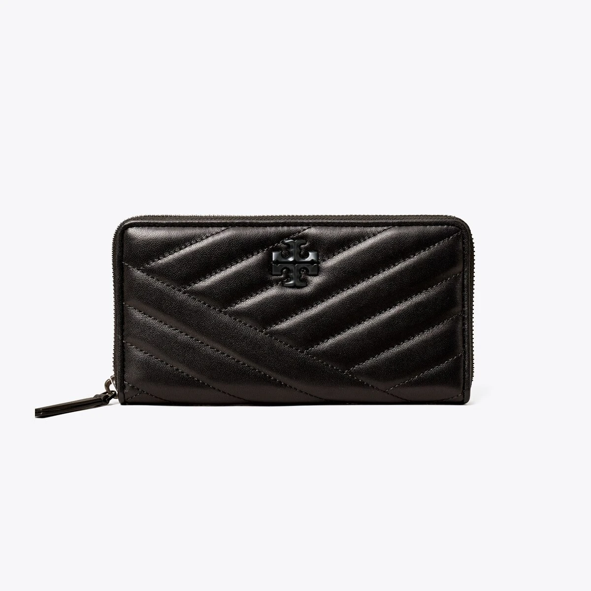 Tory Burch Kira Chevron Powder-Coated Zip Continental Wallet 3 Tory Burch Kira Chevron Powder-Coated Zip Continental Wallet