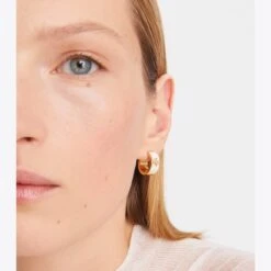 Tory Burch Kira Enamel Hoop Earring