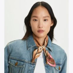 Tory Burch Medallion Floral Double-Sided Silk Neckerchief -Chic Style Shop Medallion20Floral20Double Sided20Silk20Neckerchief.TB 147588 205 20230413 OMACC.pdp 1200x1200 1