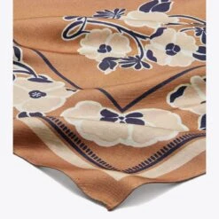 Tory Burch Medallion Floral Double-Sided Silk Neckerchief