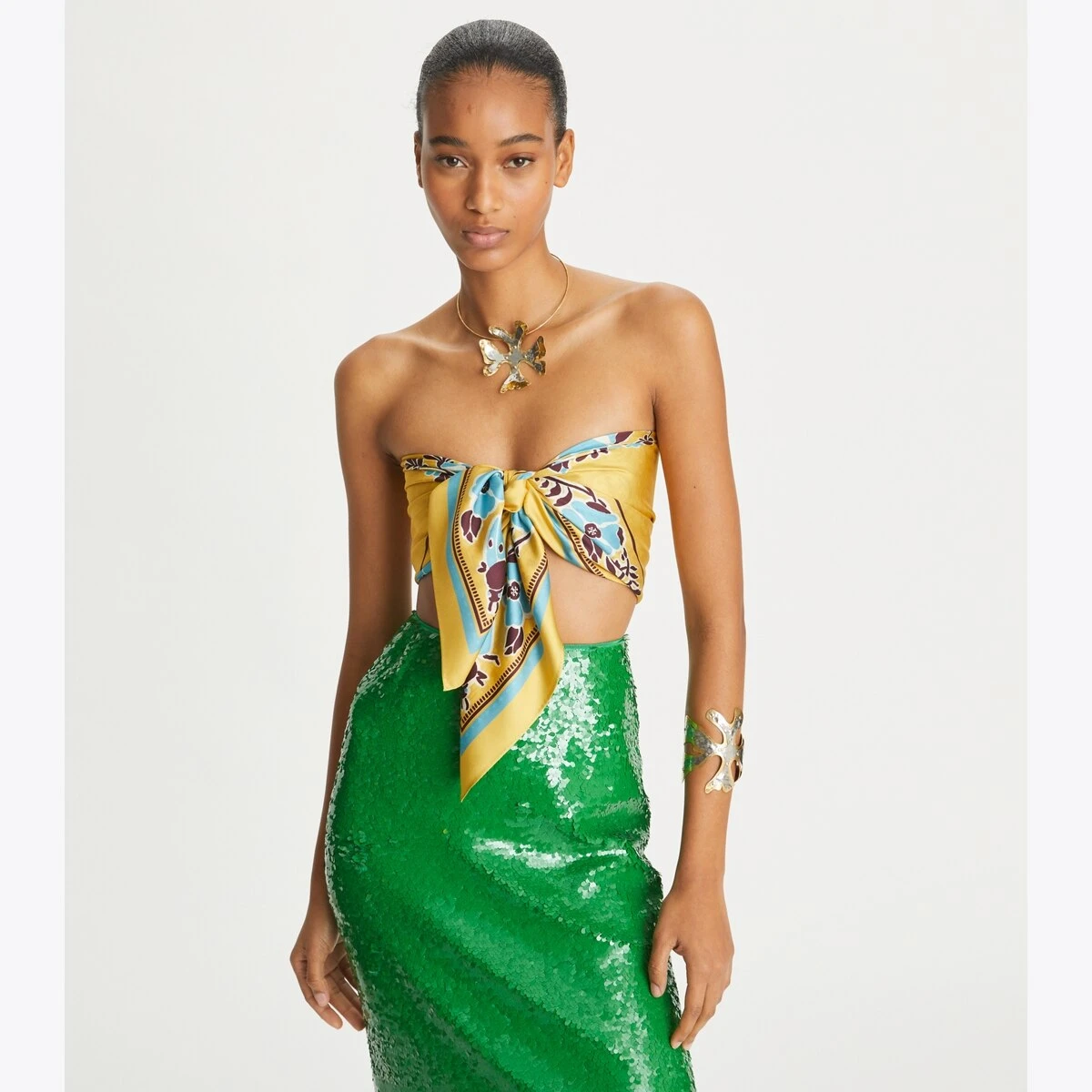 Tory Burch Medallion Floral Silk Square 4 Tory Burch Medallion Floral Silk Square - Image 2