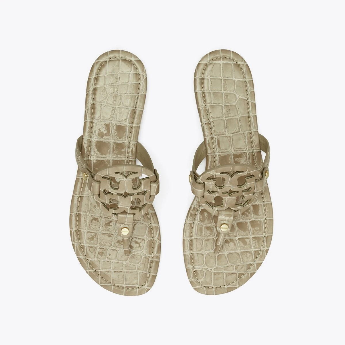 Tory Burch Miller Croc Embossed Leather Sandal 4 Tory Burch Miller Croc Embossed Leather Sandal - Image 2