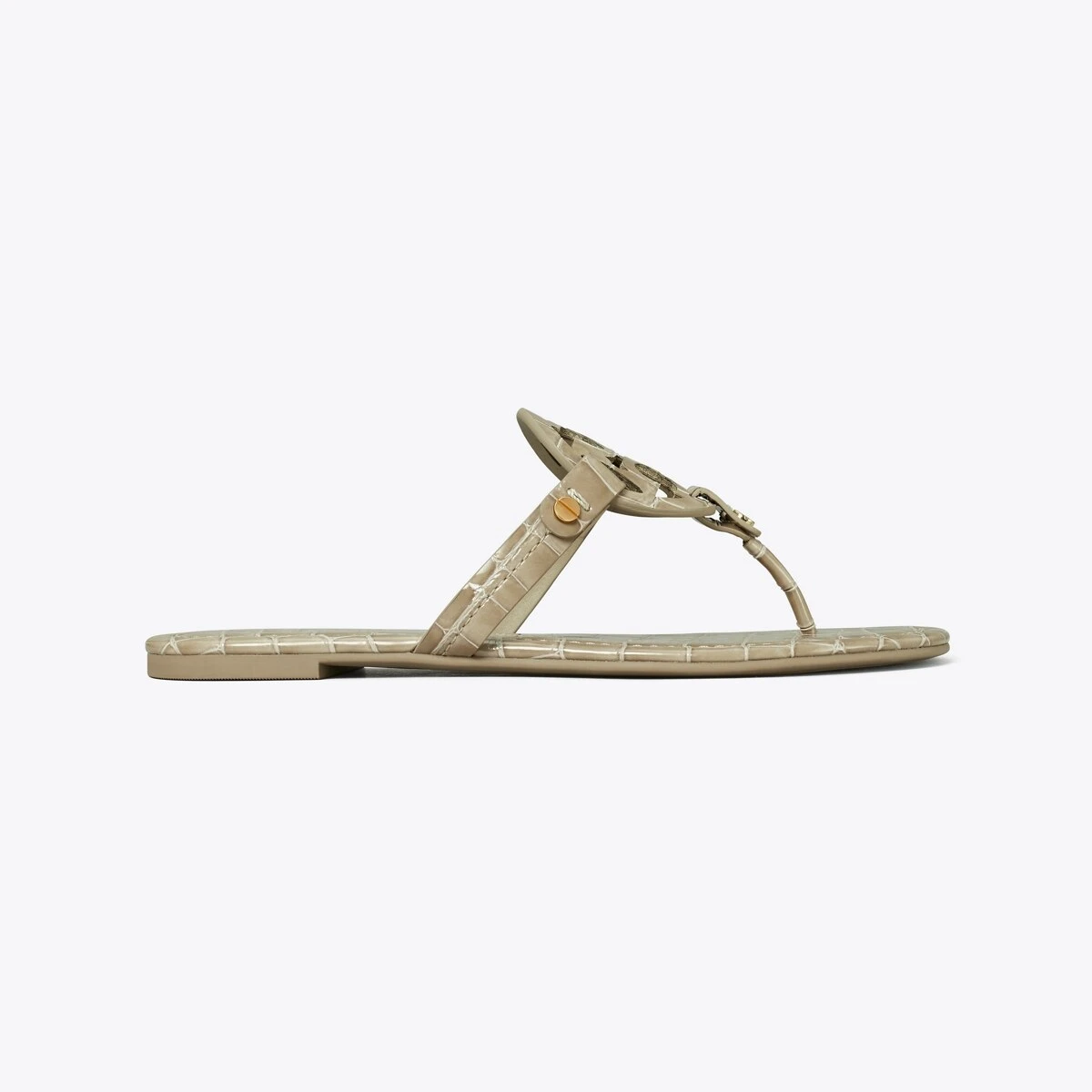 Tory Burch Miller Croc Embossed Leather Sandal 6 Tory Burch Miller Croc Embossed Leather Sandal - Image 4