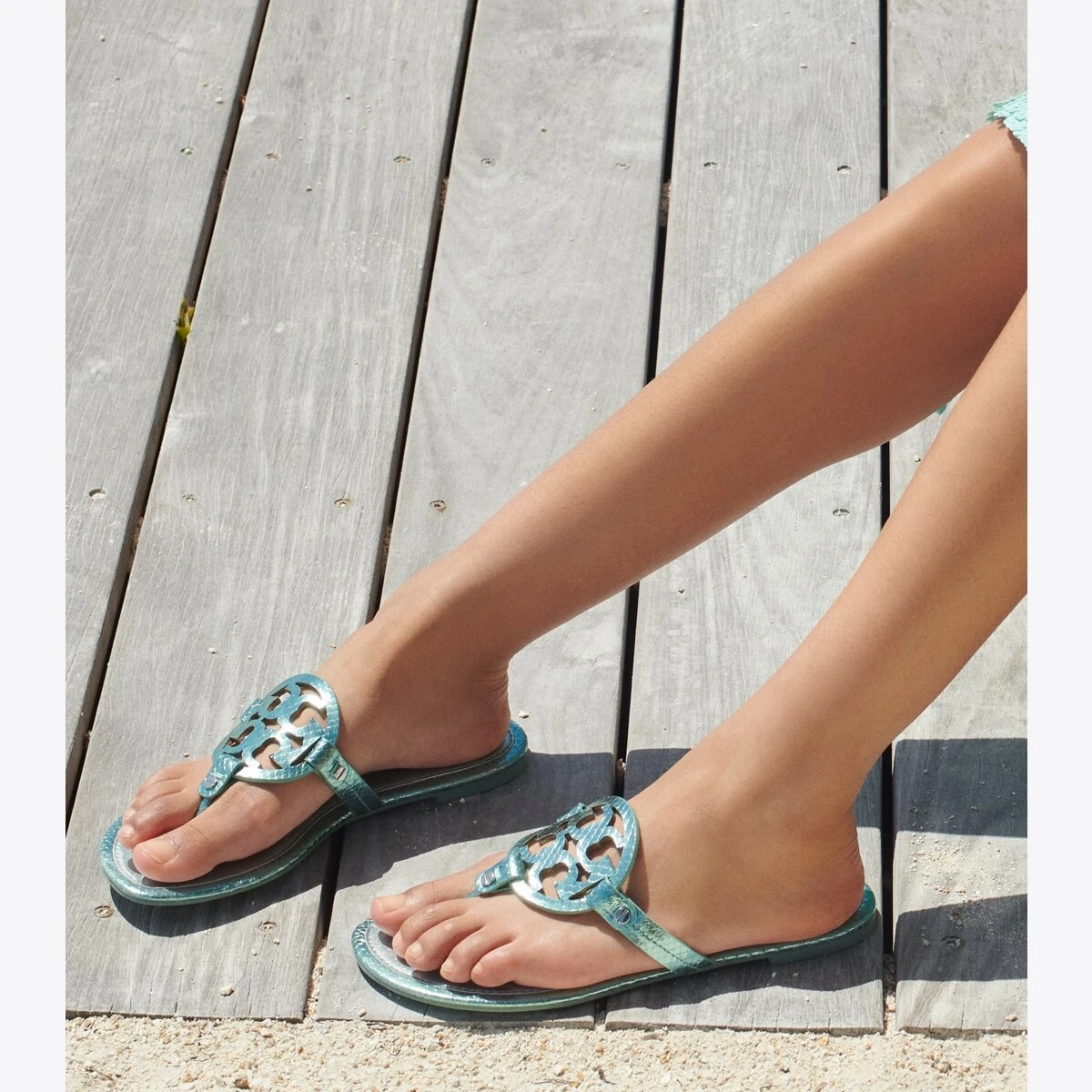 Tory Burch Miller Metallic Snake Embossed Sandal 7 Tory Burch Miller Metallic Snake Embossed Sandal - Image 5