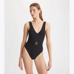 Tory Burch Miller Plunge One-Piece Swimsuit -Chic Style Shop Miller20Plunge20One Piece20Swimsuit.TB 73220 001 20221006 OMDET.pdp 1200x1200 1