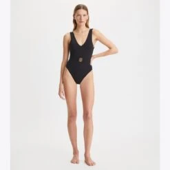 Tory Burch Miller Plunge One-Piece Swimsuit -Chic Style Shop Miller20Plunge20One Piece20Swimsuit.TB 73220 001 20221006 OMFRO.pdp 1200x1200 1