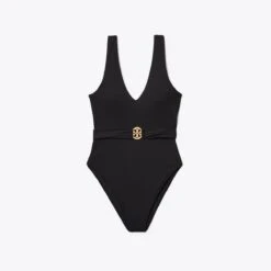 Tory Burch Miller Plunge One-Piece Swimsuit -Chic Style Shop Miller20Plunge20One Piece20Swimsuit.TB 73220 001 SLFRO.pdp 1200x1200 1