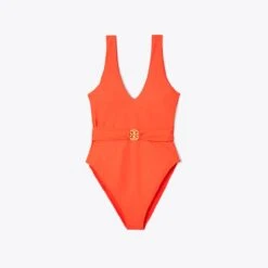 Tory Burch Miller Plunge One-Piece Swimsuit -Chic Style Shop Miller20Plunge20One Piece20Swimsuit.TB 73220 800 SLFRO.pdp 1200x1200 1