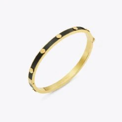 Tory Burch Miller Stud 5mm Enamel Hinge Bracelet
