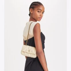 Tory Burch Mini Kira Diamond Ruched Flap Shoulder Bag