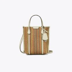 Tory Burch Mini Perry Raffia Stripe Tote