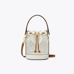Tory Burch Mini T Monogram Clear Bucket Bag
