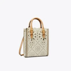 Tory Burch Mini T Monogram Eyelet Tote