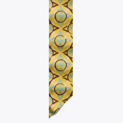 Tory Burch Mosaic Monogram Double-Sided Silk Ribbon Tie