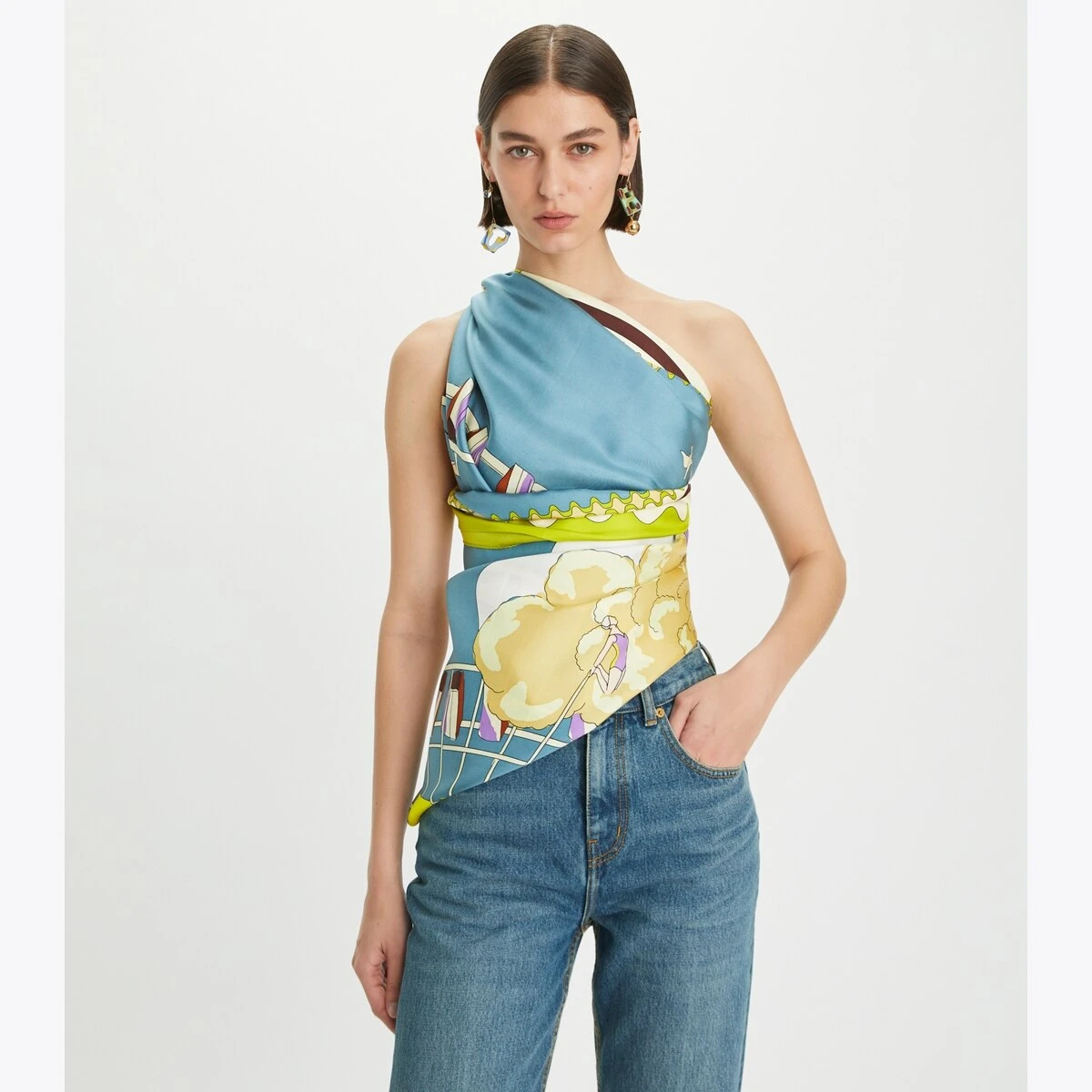 Tory Burch Oversized Ferris Wheel Silk Square 3 Tory Burch Oversized Ferris Wheel Silk Square