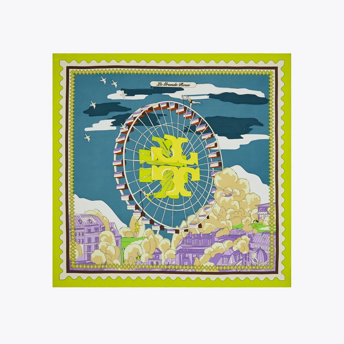 Tory Burch Oversized Ferris Wheel Silk Square 6 Tory Burch Oversized Ferris Wheel Silk Square - Image 4