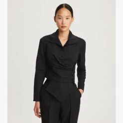 Tory Burch Poplin Wrap Shirt 9 Tory Burch Poplin Wrap Shirt -Chic Style Shop Poplin20Wrap20Shirt.TB 142934 001 20220817 OMDET.pdp 1200x1200 1