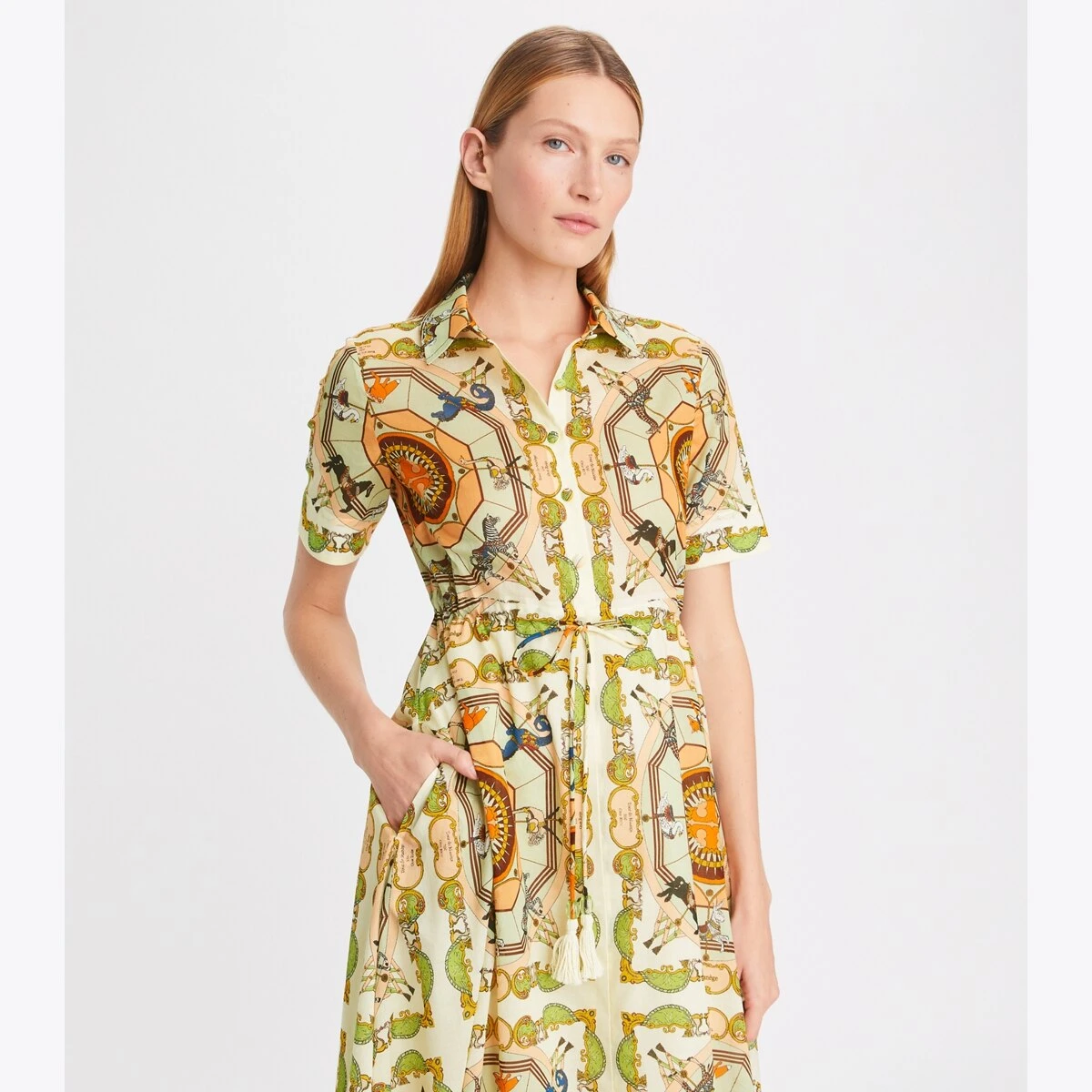 Tory Burch Printed Cotton Shirtdress 4 Tory Burch Printed Cotton Shirtdress - Image 2