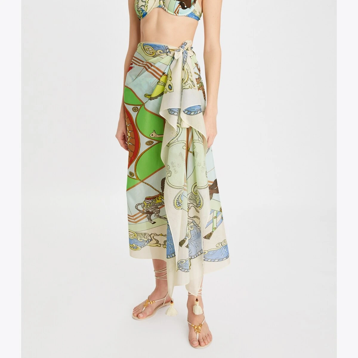 Tory Burch Printed Cotton Silk Pareo 5 Tory Burch Printed Cotton Silk Pareo - Image 3