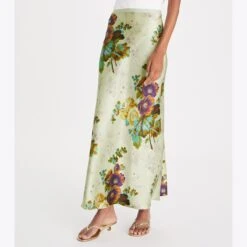 Tory Burch Printed Satin Skirt
