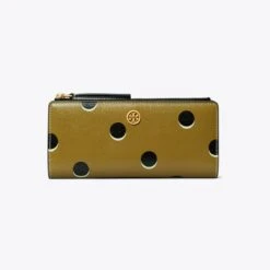 Tory Burch Robinson Dotted Zip Slim Wallet