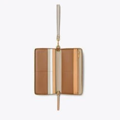 Tory Burch Robinson Pebbled Zip Continental Wallet