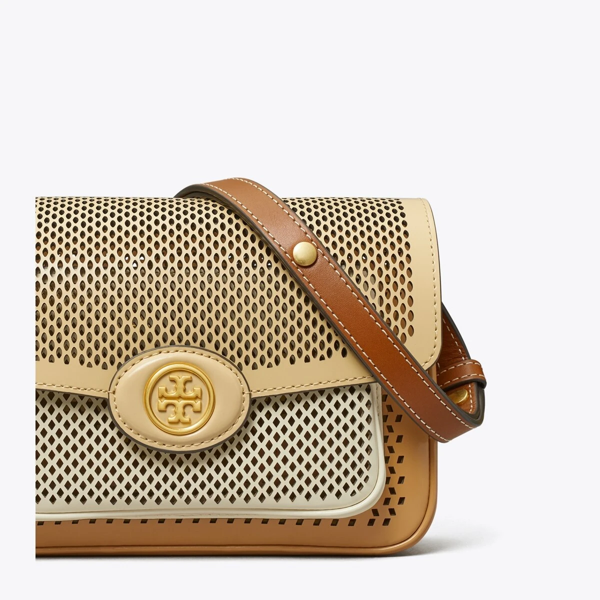 Tory Burch Robinson Perforated Color-Block Convertible Shoulder Bag 5 Tory Burch Robinson Perforated Color-Block Convertible Shoulder Bag - Image 3