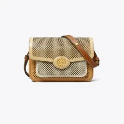 Tory Burch Robinson Perforated Color-Block Convertible Shoulder Bag