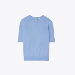 Tory Burch Short-Sleeve Crewneck 12 Tory Burch Short-Sleeve Crewneck -Chic Style Shop Short Sleeve20Crewneck.TB 148321 430 SLFRO.pdp 1200x1200 1