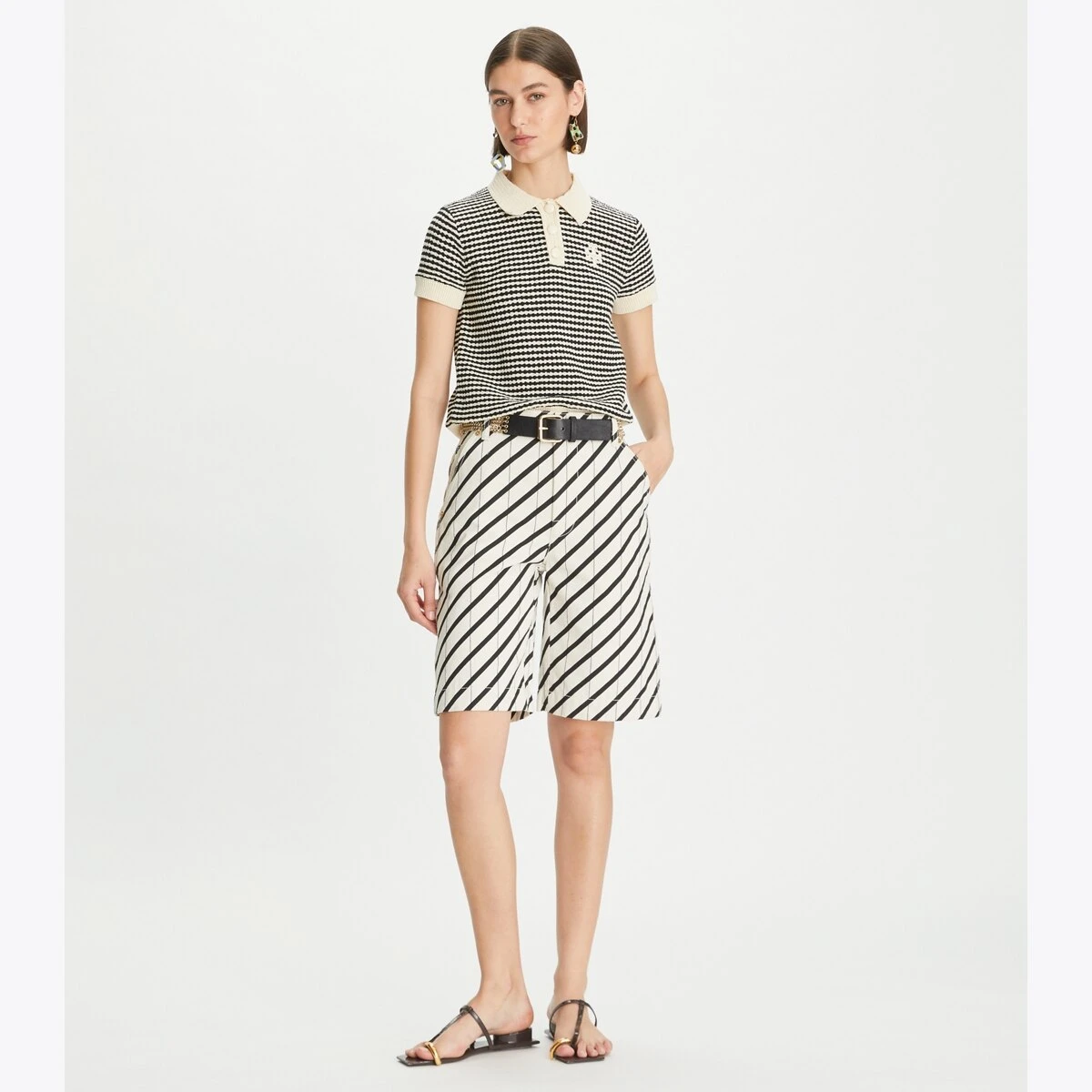 Tory Burch Striped Cotton Canvas Short 4 Tory Burch Striped Cotton Canvas Short - Image 2