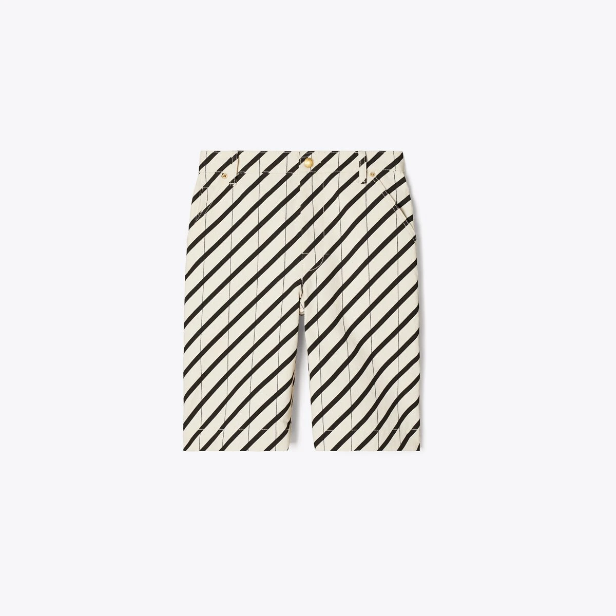 Tory Burch Striped Cotton Canvas Short 3 Tory Burch Striped Cotton Canvas Short