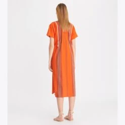Tory Burch Striped Midi Caftan