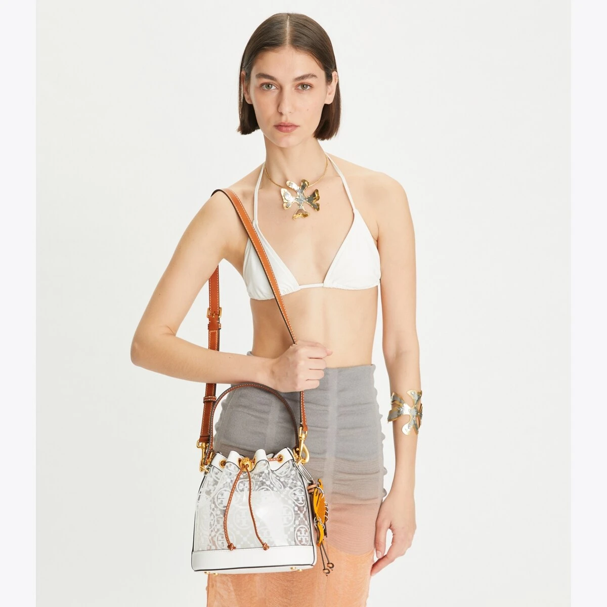 Tory Burch T Monogram Clear Bucket Bag 7 Tory Burch T Monogram Clear Bucket Bag - Image 5