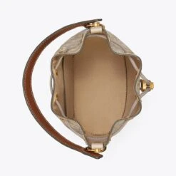 Tory Burch T Monogram Contrast Embossed Bucket Bag