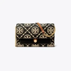 Tory Burch T Monogram Contrast Embossed Chain Wallet -Chic Style Shop T20Monogram20Contrast20Embossed20Chain20Wallet.TB 150460 001 SLFRO.pdp 1200x1200 1