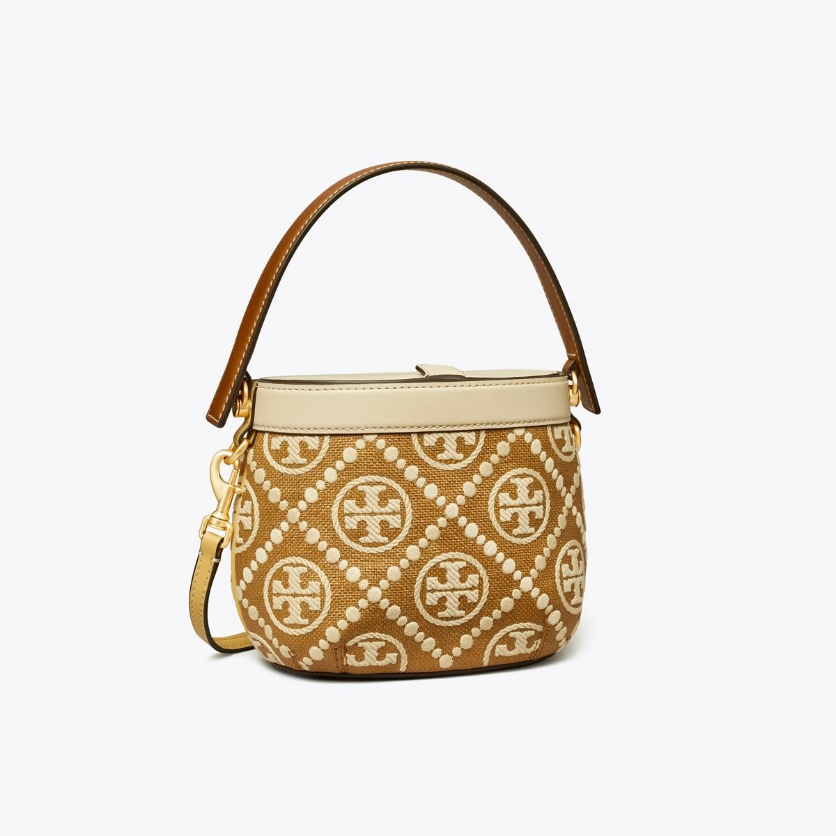 Tory Burch T Monogram Embroidered Raffia Canteen Bag 3 Tory Burch T Monogram Embroidered Raffia Canteen Bag
