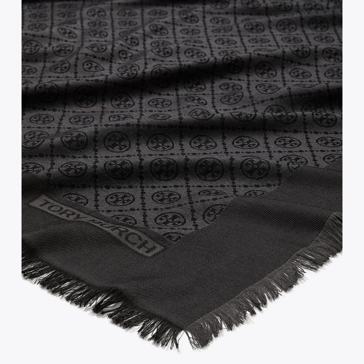 Tory Burch T Monogram Jacquard Traveler Scarf 3 Tory Burch T Monogram Jacquard Traveler Scarf