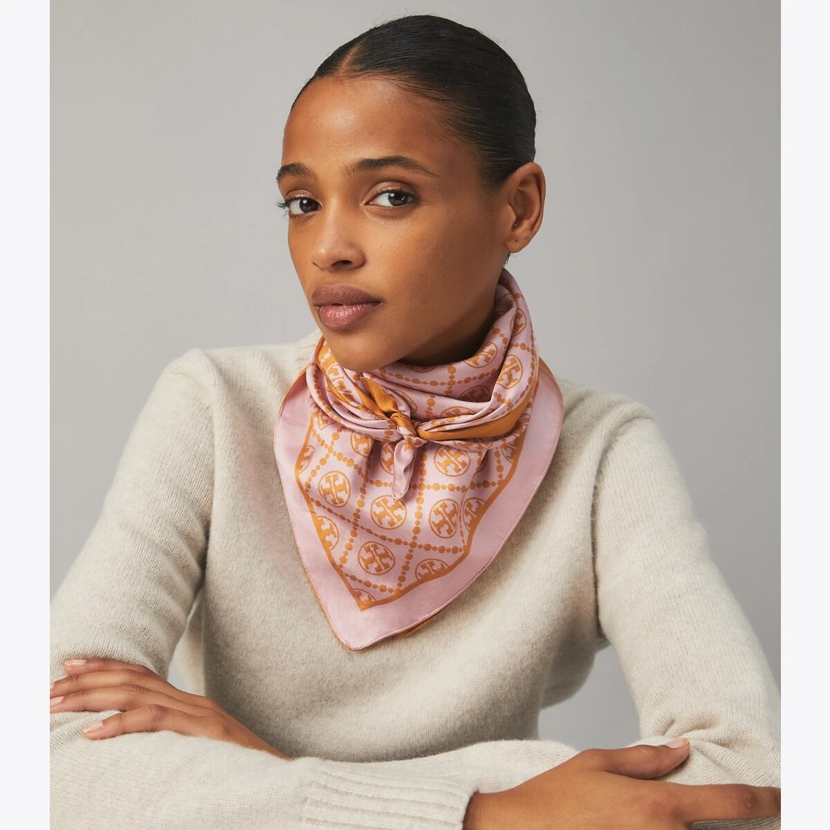 Tory Burch T Monogram Two-Tone Scarf 12 Tory Burch T Monogram Two-Tone Scarf - Image 10