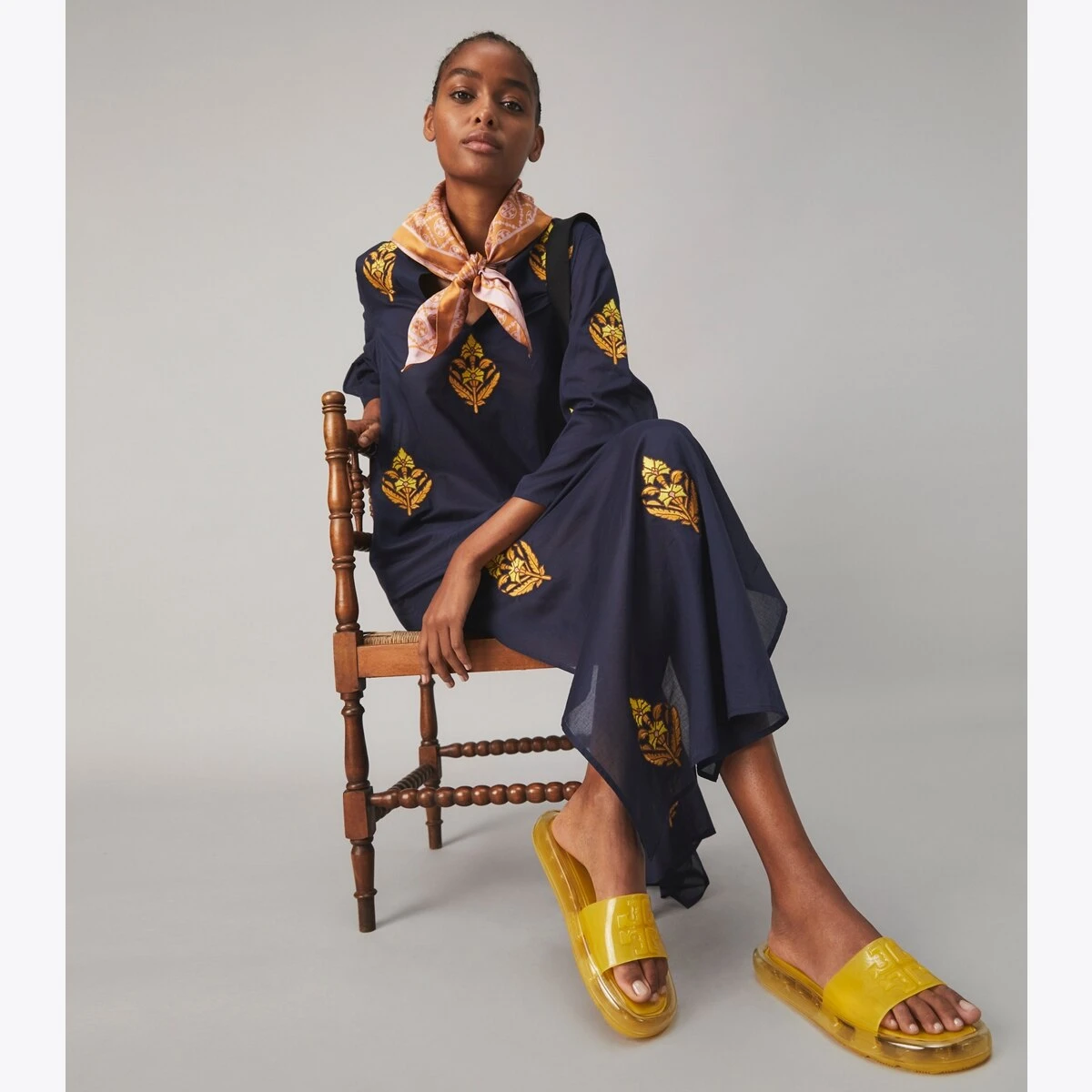 Tory Burch T Monogram Two-Tone Scarf 4 Tory Burch T Monogram Two-Tone Scarf - Image 2